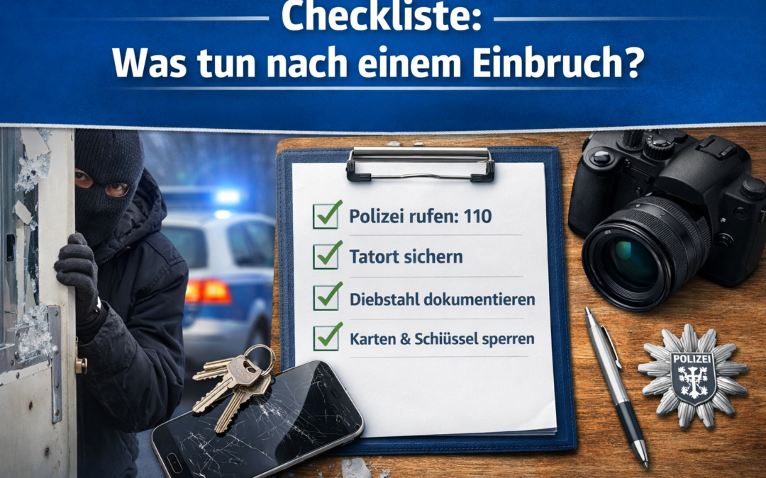 Was tun nach einem Einbruch? Checkliste & nächste Schritte